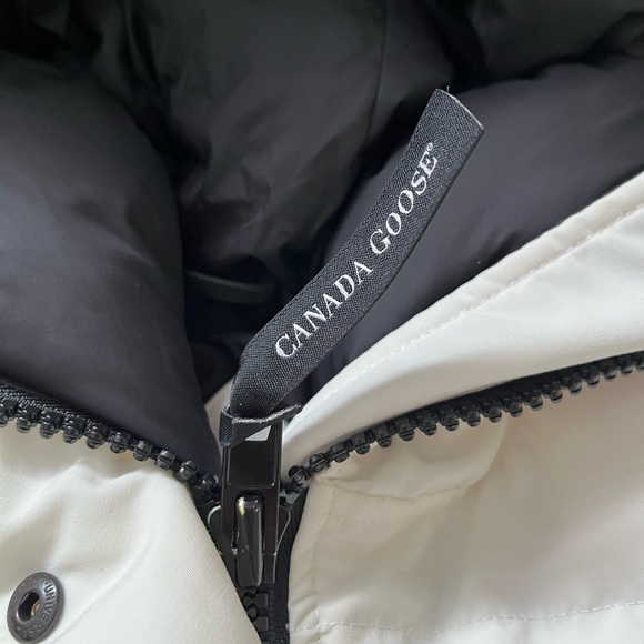 Canada Goose White Puffer Jacket with Fur Hood - Picture 5 of 16